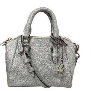 Michael Kors Silver Glitter Ciara X-Small Mini Crossbody Shoulder Bag with COA